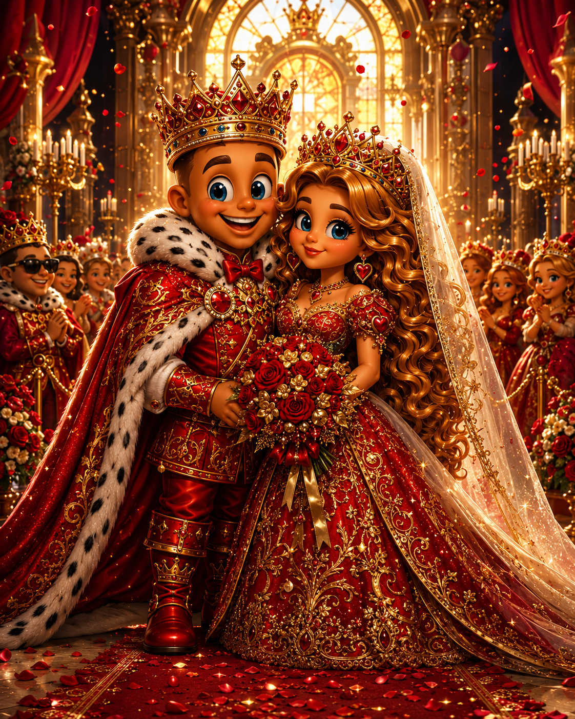 King Richie proposing to Queen Heidi in the chapel