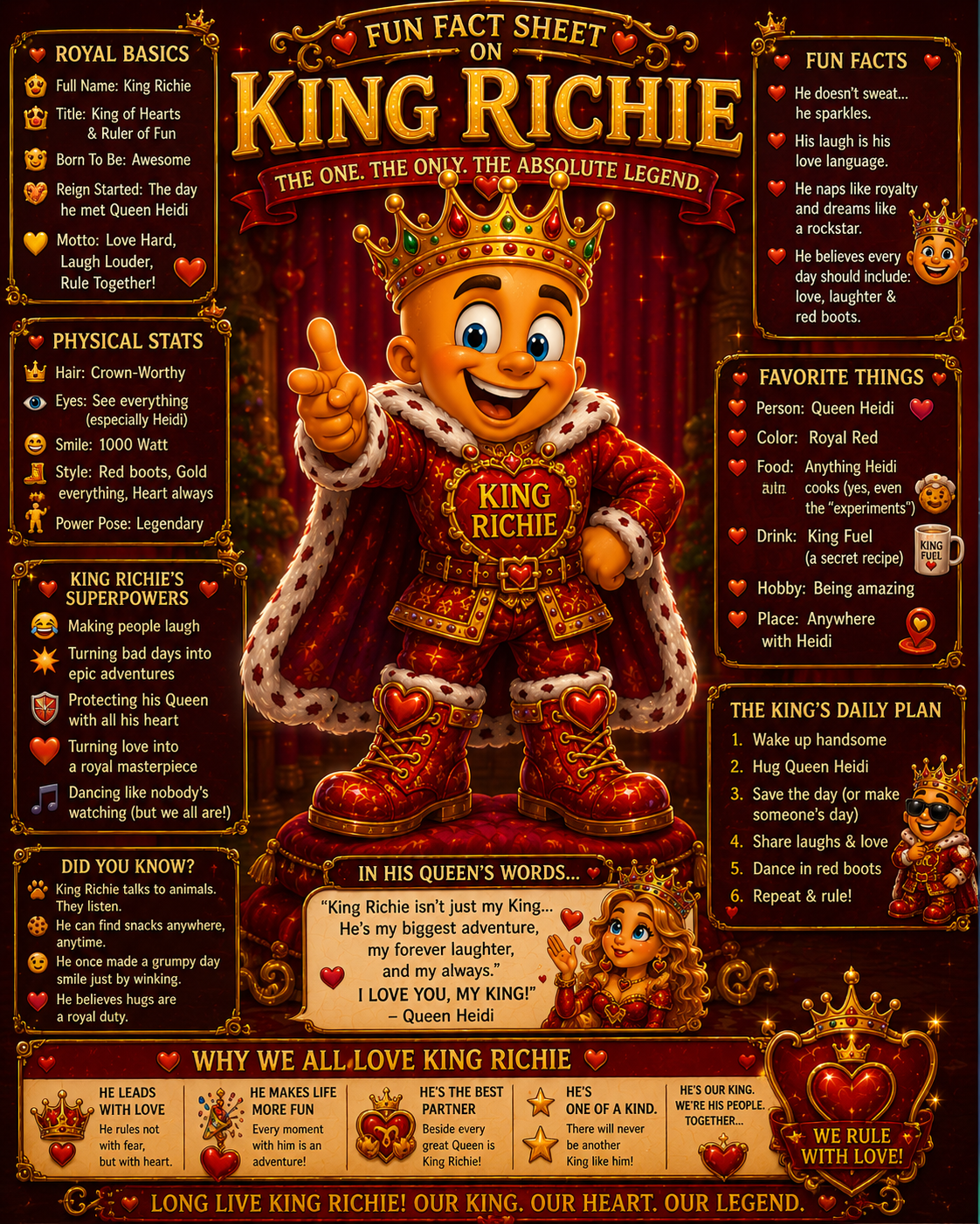 Fun Fact Sheet on King Richie — The One. The Only. The Absolute Legend.